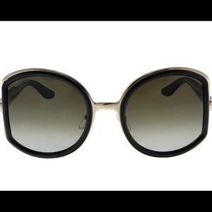 Salvatore Ferragamo black and gold sunglasses